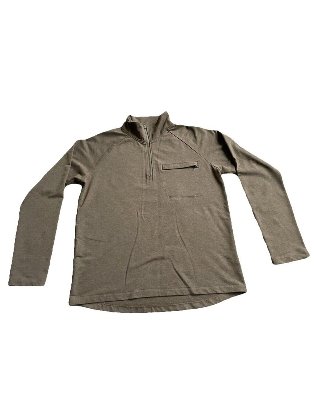 Men’s Kavu Lopes 1/4 Zip Pullover Brown L Large Long Sleeve Hiking Outdoor EUC